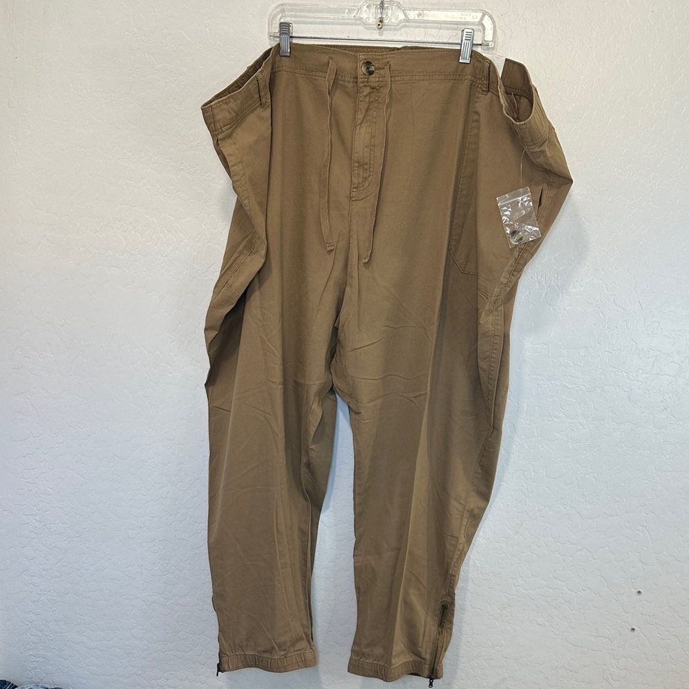 NEW Sonoma women’s Drawstring Pants khaki joggers plus size‎ 5X pull on stretch